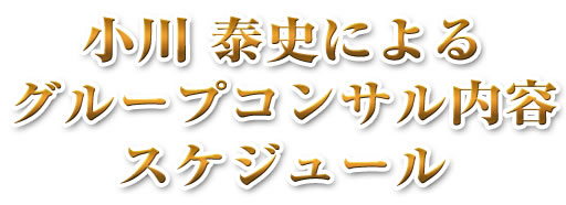 小川 泰史によるグループコンサル内容・スケジュール